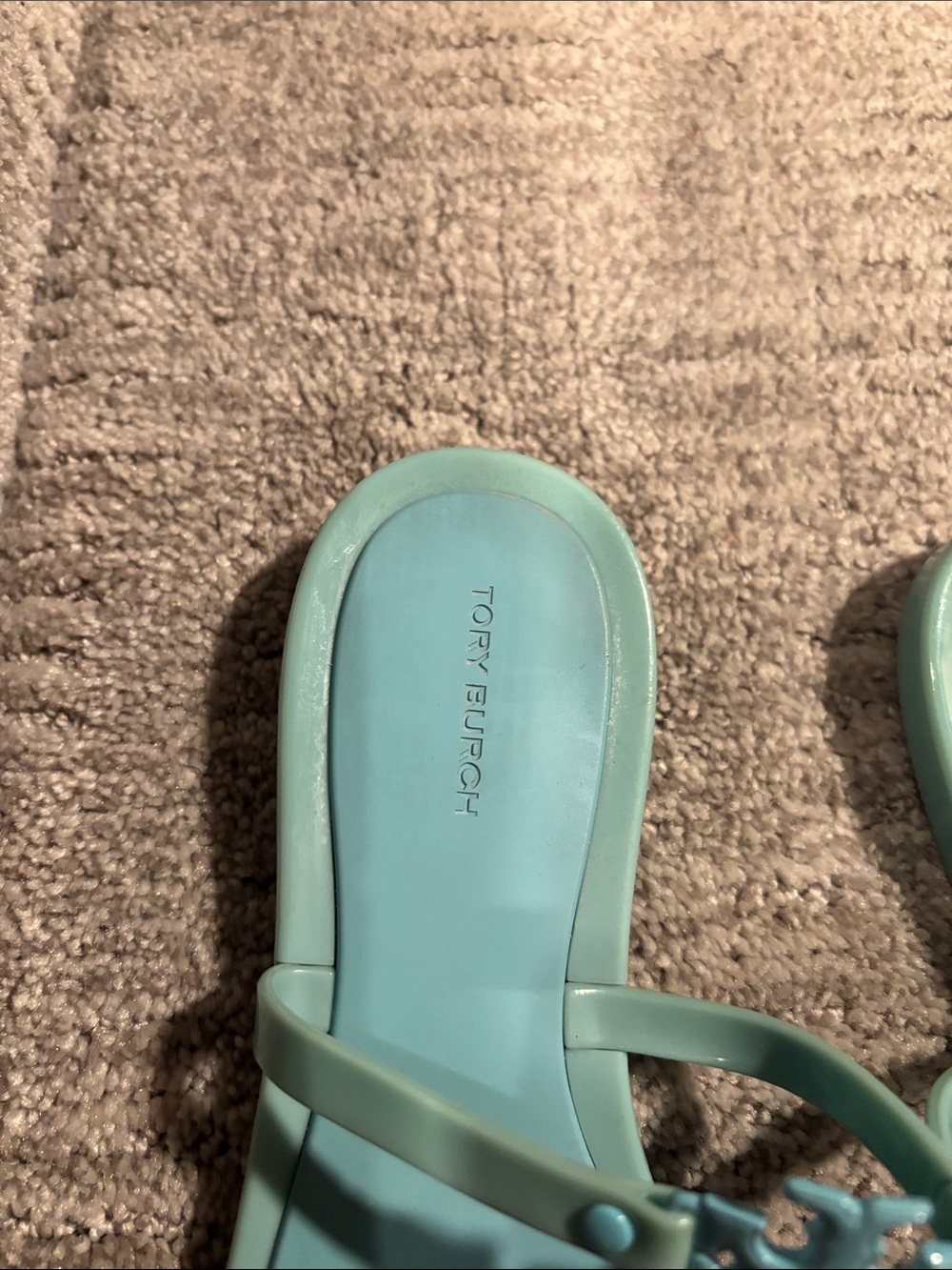 Tory Burch Aqua Logo Jelly Thong Sandals size 7 - Picture 2 of 4